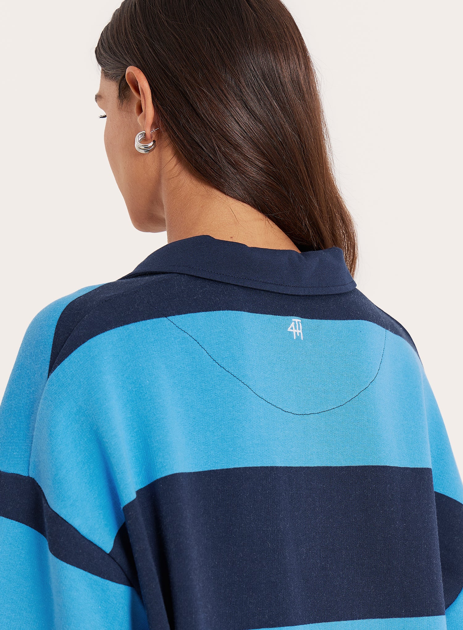 Blue Stripe Fourth Branded Rugby Top